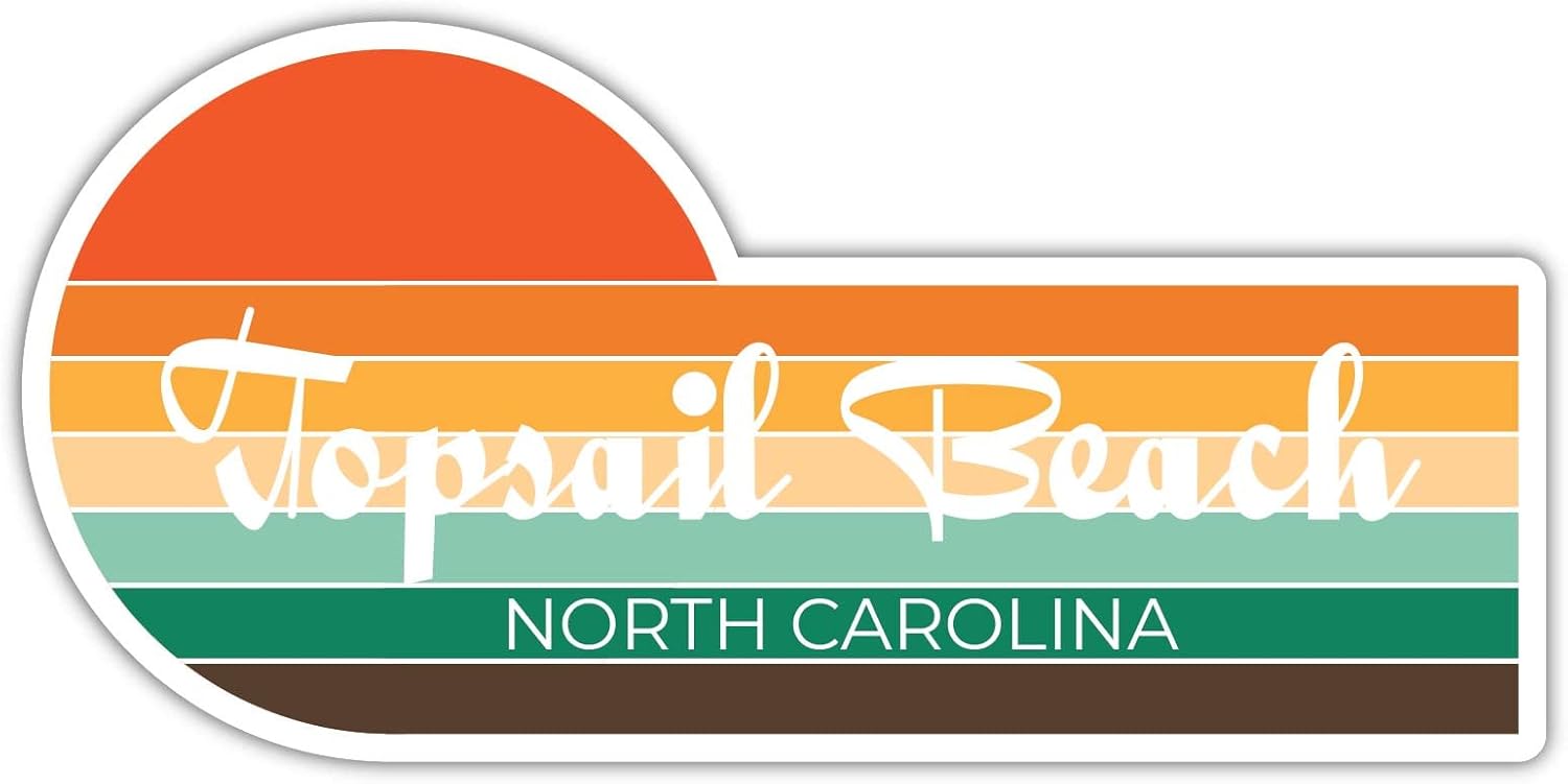 Topsail Beach North Carolina – Imán para nevera (4 x 2.25 pulgadas), diseño estético retro vintage de los años 70