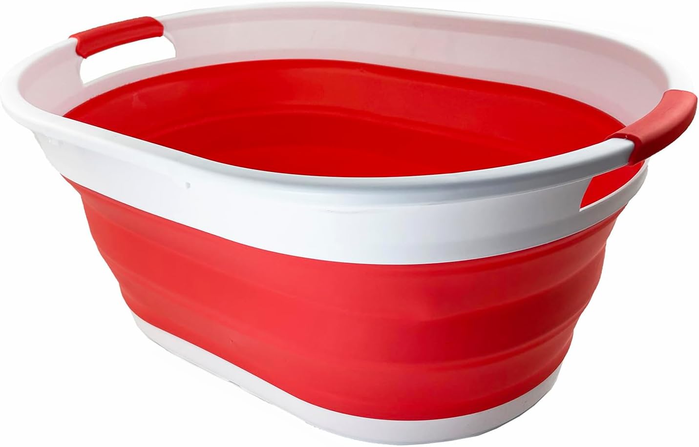 SAMMART Cesta plegable de plástico para lavandería de 39L (10.3 galones), tina de lavado plegable, fácil almacenamiento y ahorro desplegable