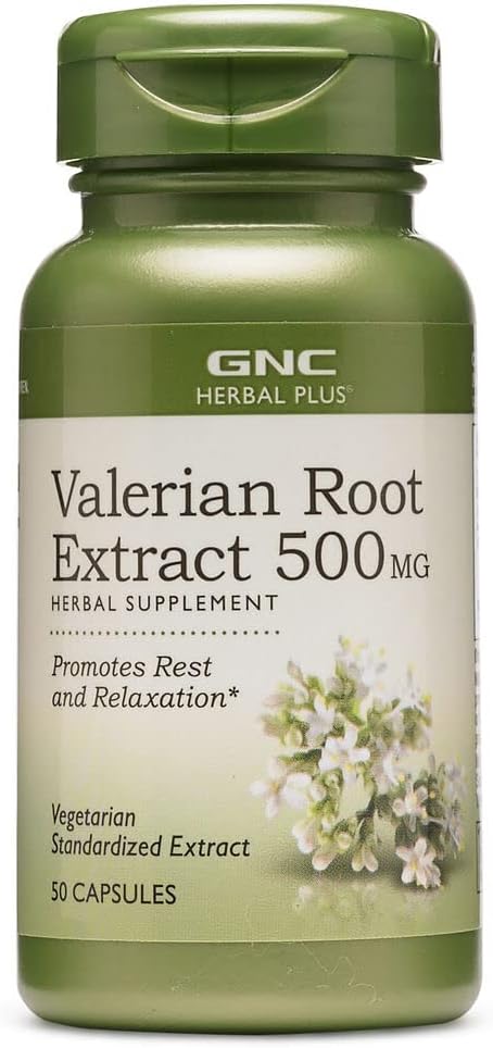 GNC Herbal Plus Extracto de raíz de valeriana 500 MG,50 porciones