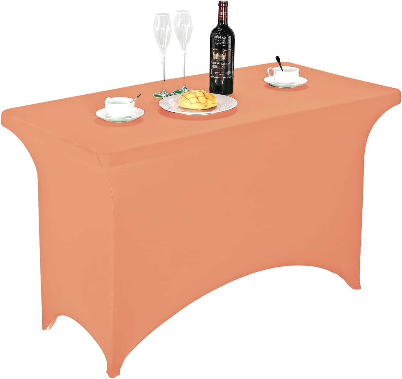 FORLIFE – Fundasmanteles de elastano, de ajuste universal para mesas rectangulares de 4 pies, para patios, bodas, banquetes, fiestas (4 pies,