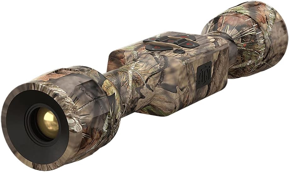 ATN MossyOak Thor LT – Alcance térmico ultraligero de camuflaje de caza con sensor térmico de 60 Hz, One Shot Zero, 10 horas + batería de