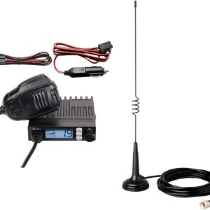Cobra 19 mini radio CB recreativa AMFM – Modo dual AMFM, 40 canales, artículos esenciales de viaje y antena CB de montaje magnético HG A1000 de 18.5 Cobra 19 mini radio CB recreativa AMFM – Modo dual AMFM, 40 canales, artículos esenciales de viaje y antena CB de montaje magnético HG A1000 de 18.5
