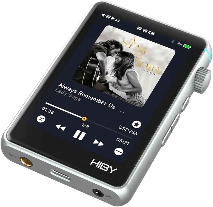 HiBy R3 II (Gen 2) Reproductor de audio sin pérdida de alta fidelidad – Portátil con Bluetooth, WiFi, DSD, PCM, transmisión MQA, Dual ESS ES9219C,