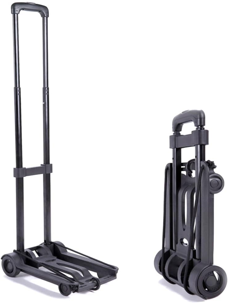 SOLUSTRE Carrito de compras plegable para comestibles, negro, 4 ruedas, material de hierro duradero, fácil de transportar y almacenar, ideal para