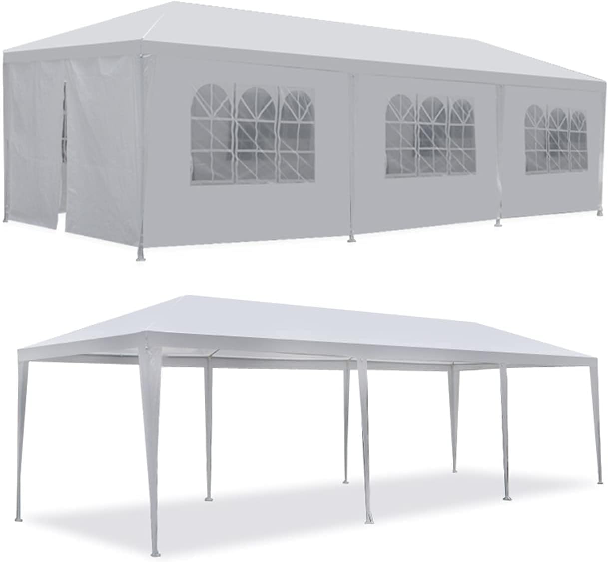 U-Kiss Toldo de 10 x 30 pies, para fiestas, bodas, patio, eventos, jardín, exterior, refugio para barbacoa con 8 lados extraíbles, impermeable,