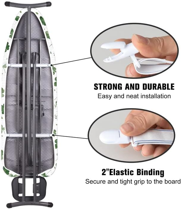 Funda y almohadilla para tabla de planchar, tamaño estándar de 15 x 54 pulgadas, funda de repuesto para tabla de hierro de 4 capas extra gruesa,