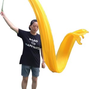 Winged Sirenny Cinta de seda suave y colorida con varilla, de 4.4 yardas, diseño de alabanza litúrgica para la iglesia, adoración, baile, banderín Winged Sirenny Cinta de seda suave y colorida con varilla, de 4.4 yardas, diseño de alabanza litúrgica para la iglesia, adoración, baile, banderín