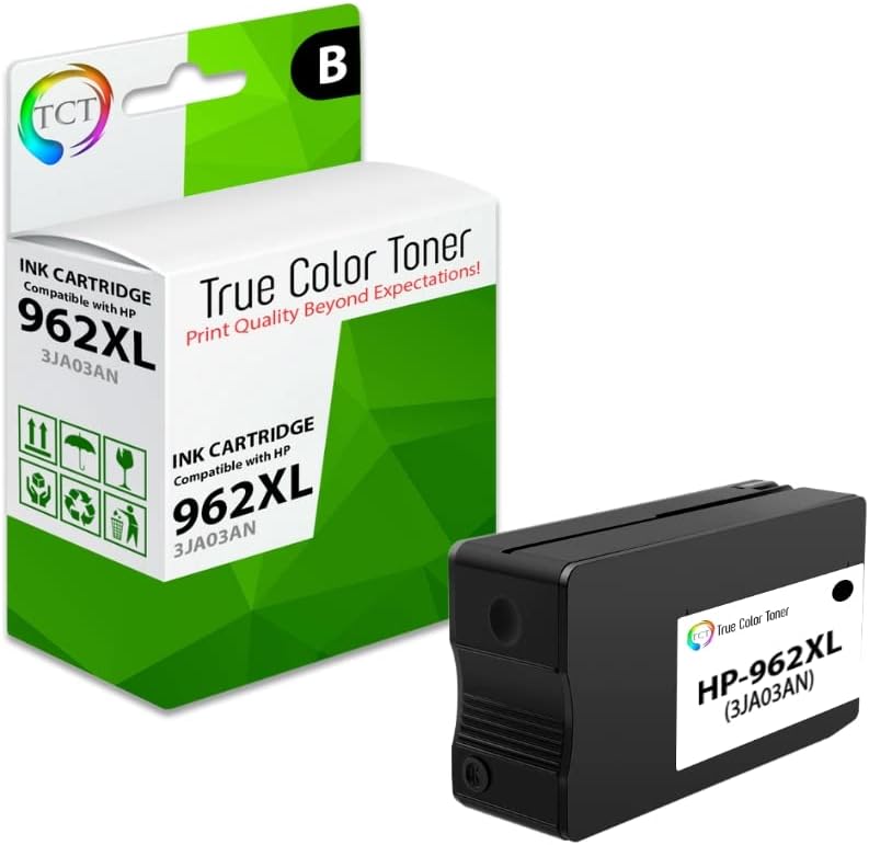 TCT Cartucho de tinta de repuesto prémium compatible para impresoras HP 962XL 3JA03AN negro de alto rendimiento funciona con impresoras HP OfficeJet