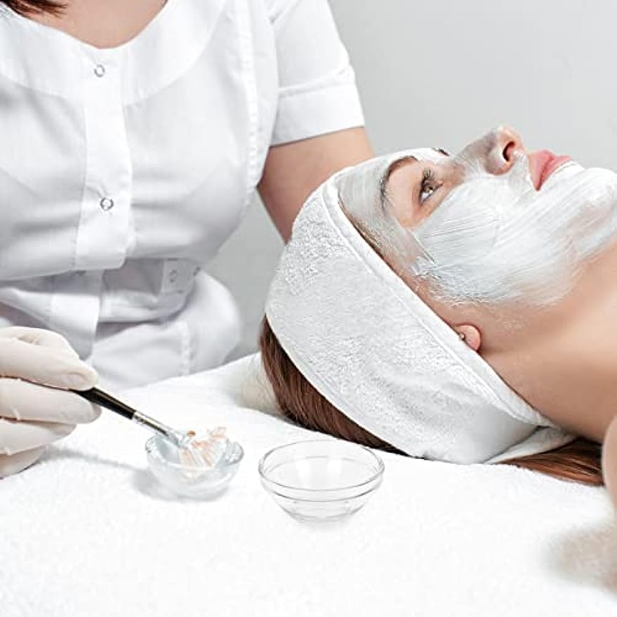 RCFINE Cuenco facial para cosméticos, cuenco de vidrio transparente, cuenco de mezcla de bricolaje para el hogar, salón, spa, aplicador de piel