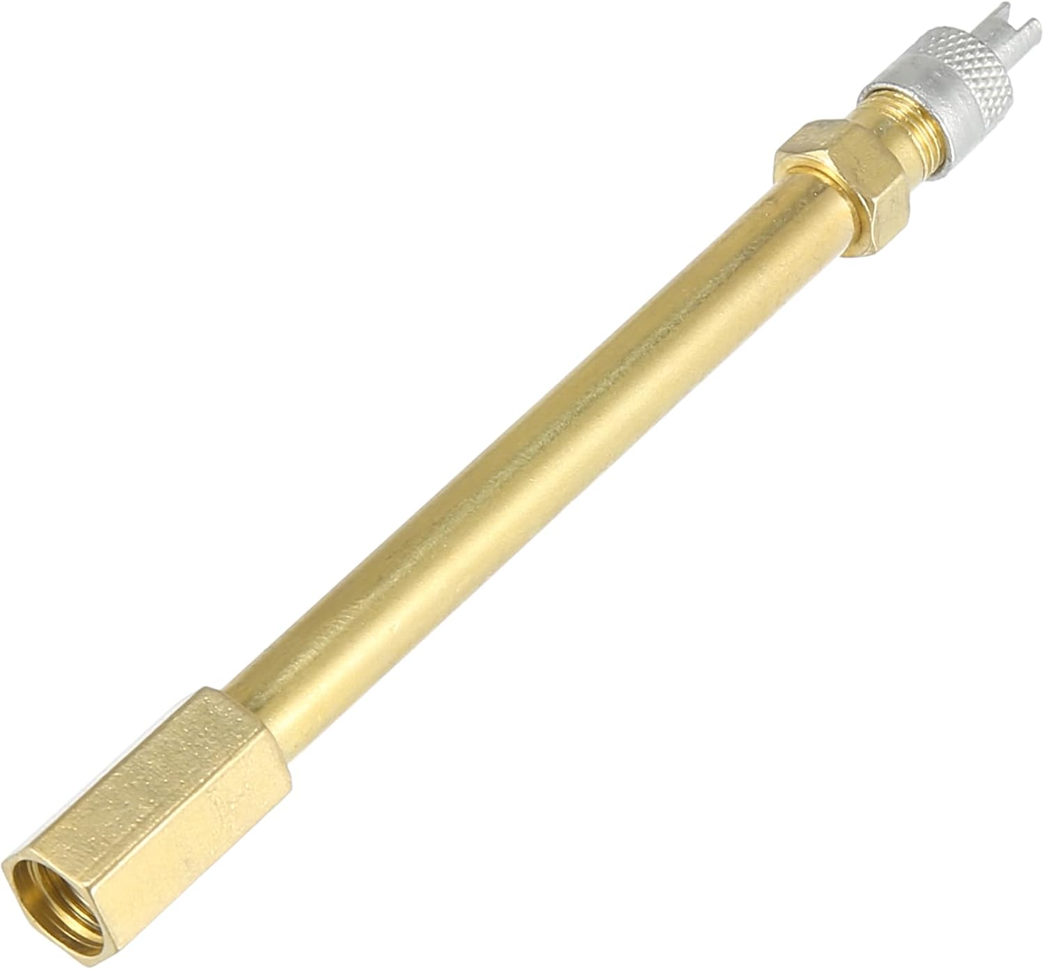 X AUTOHAUX Adaptador de extensión de válvula de neumático automático de latón de 3.937 in3.94 pulgadas de largo, extensor de vástago de neumático de
