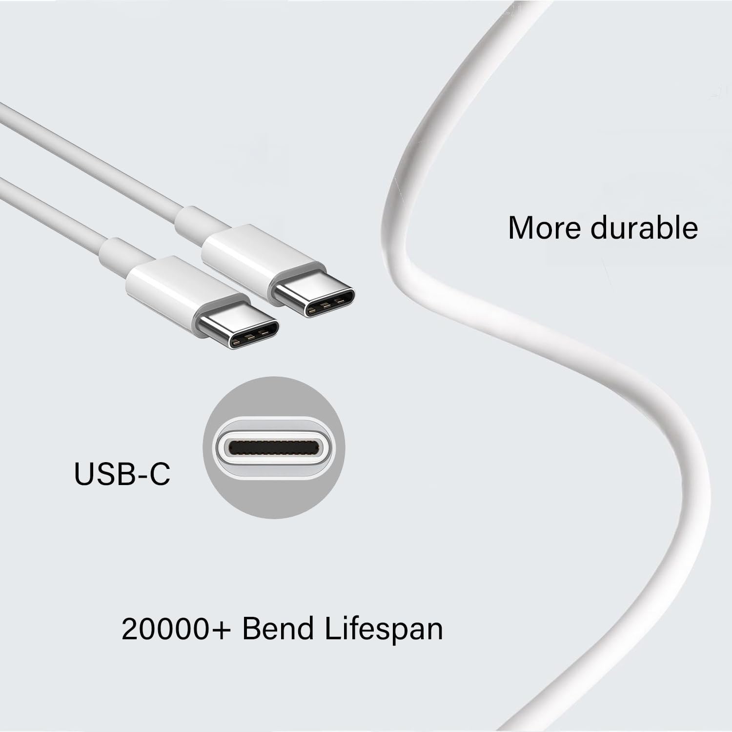 Cable de carga USB-C a USB-C de 60 W para iPad Pro 11 de 12.9 pulgadas, iPad Air 4th 5th, iPad Mini 6th, MacBook Air, Google Pixel 7 6 Pro, Samsung