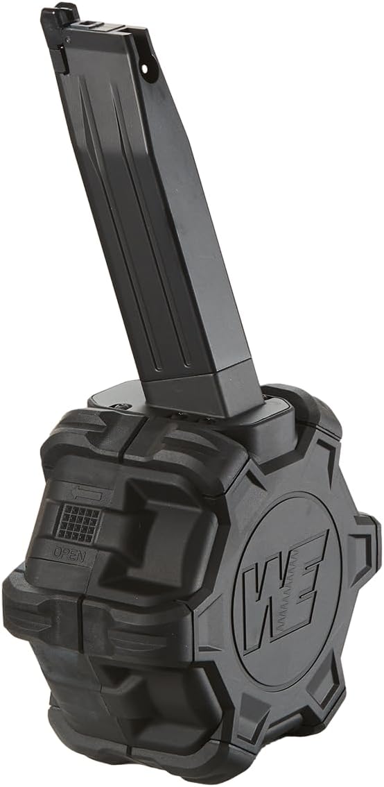 GoldenBall WE-Tech 350 Ronda Airsoft Drum Magazine para Hi-Capa 5.1 Gas Blowback Airsoft Pistolas – (negro)