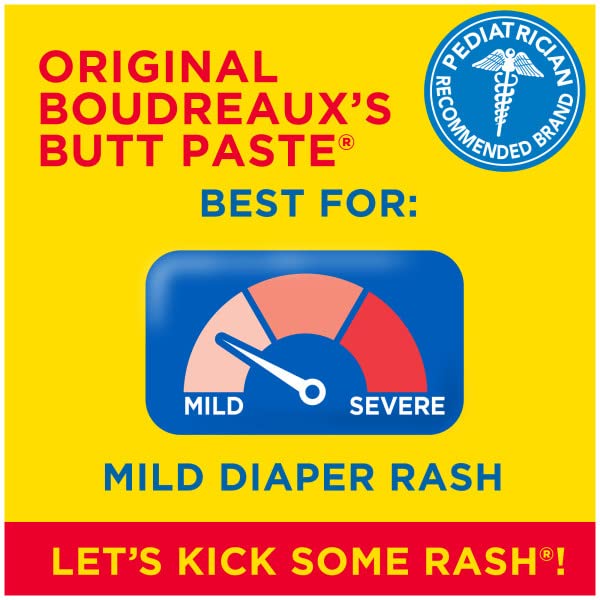 Boudreaux’s Butt Paste Crema original para la dermatitis del pañal, ungüento para bebé, tubo de 2 onzas, (paquete de 6)
