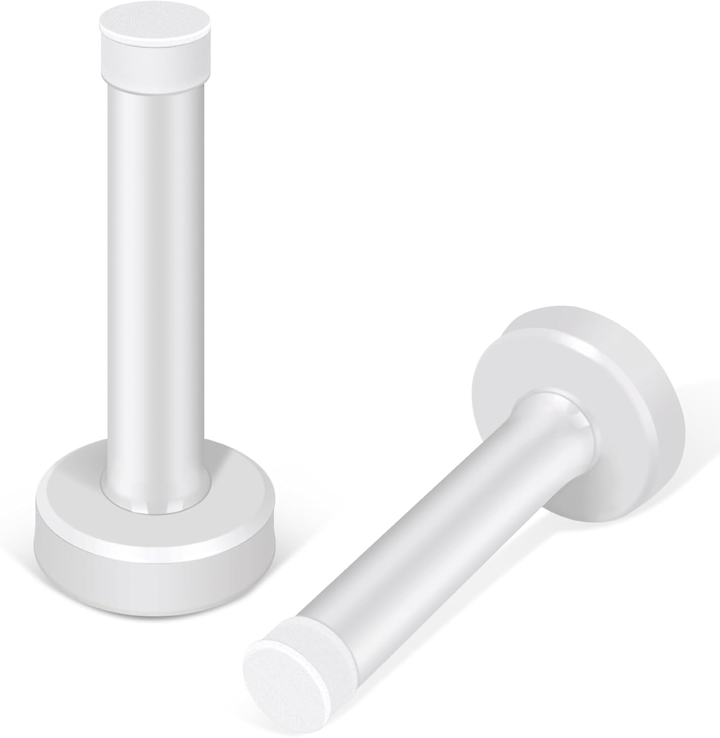 Topes de puerta blancos de 3.5 pulgadas, topes de puerta modernos de acero inoxidable con puntas de parachoques de puerta amortiguadoras de sonido,