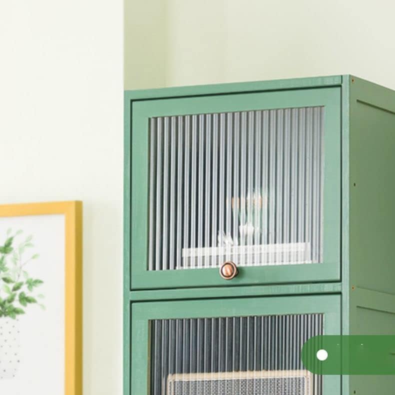CraftThink Armario de almacenamiento alto, gabinete de acento moderno de mediados de siglo, patas rectas, gabinete de despensa de cocina con puertas