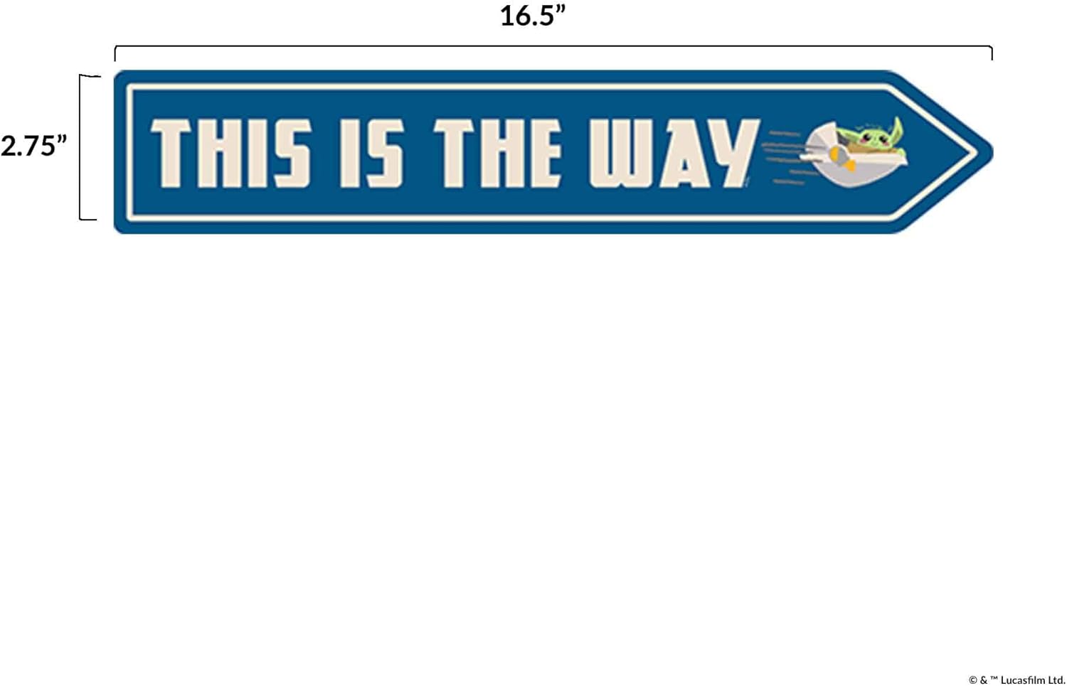 Disney Star Wars The Mandalorian Baby Yoda Arrow – This is the Way – Decoración de pared de Baby Yoda con Grogu, The Child