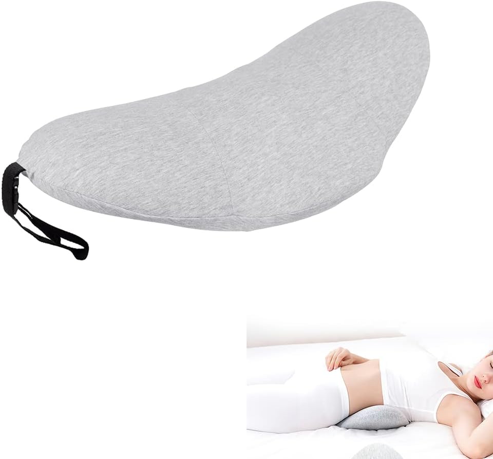 SIQITECHNO Almohada lumbar de espuma viscoelástica para dormir, almohada de apoyo lumbar para cama, almohada de alivio del dolor de espalda baja,