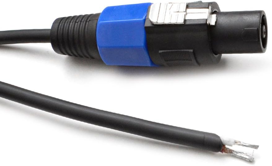 Seismic Audio SPRW15Pair – Cable de altavoz de cable crudo a Speakon de 15 pies, calibre 16, audio para el hogar