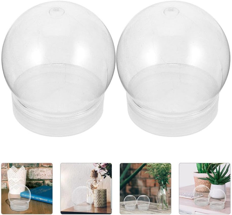 GANAZONO Bombilla de globo de agua para bricolaje, 20 piezas, globo de nieve, globo de agua, plástico transparente PET con tapa de rosca,