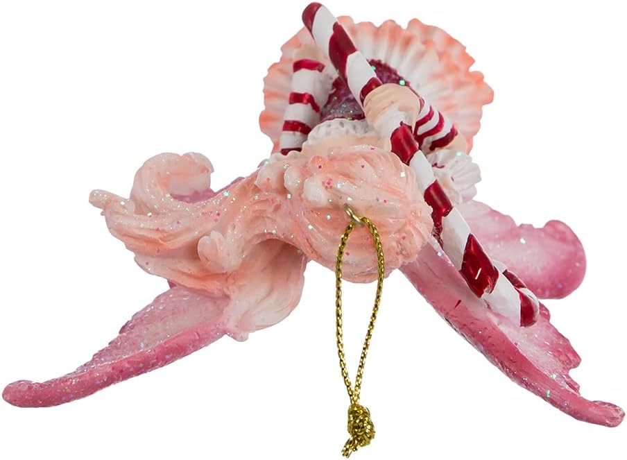 Adorno Amy Brown Red Fairy con bastón de caramelo de 5 pulgadas