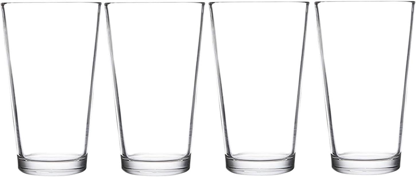 DU VINO Juego de vasos de pinta nucleados clásicos para una mejor retención de la cabeza, aroma y sabor, vaso de 16 onzas para beber cerveza, vasos