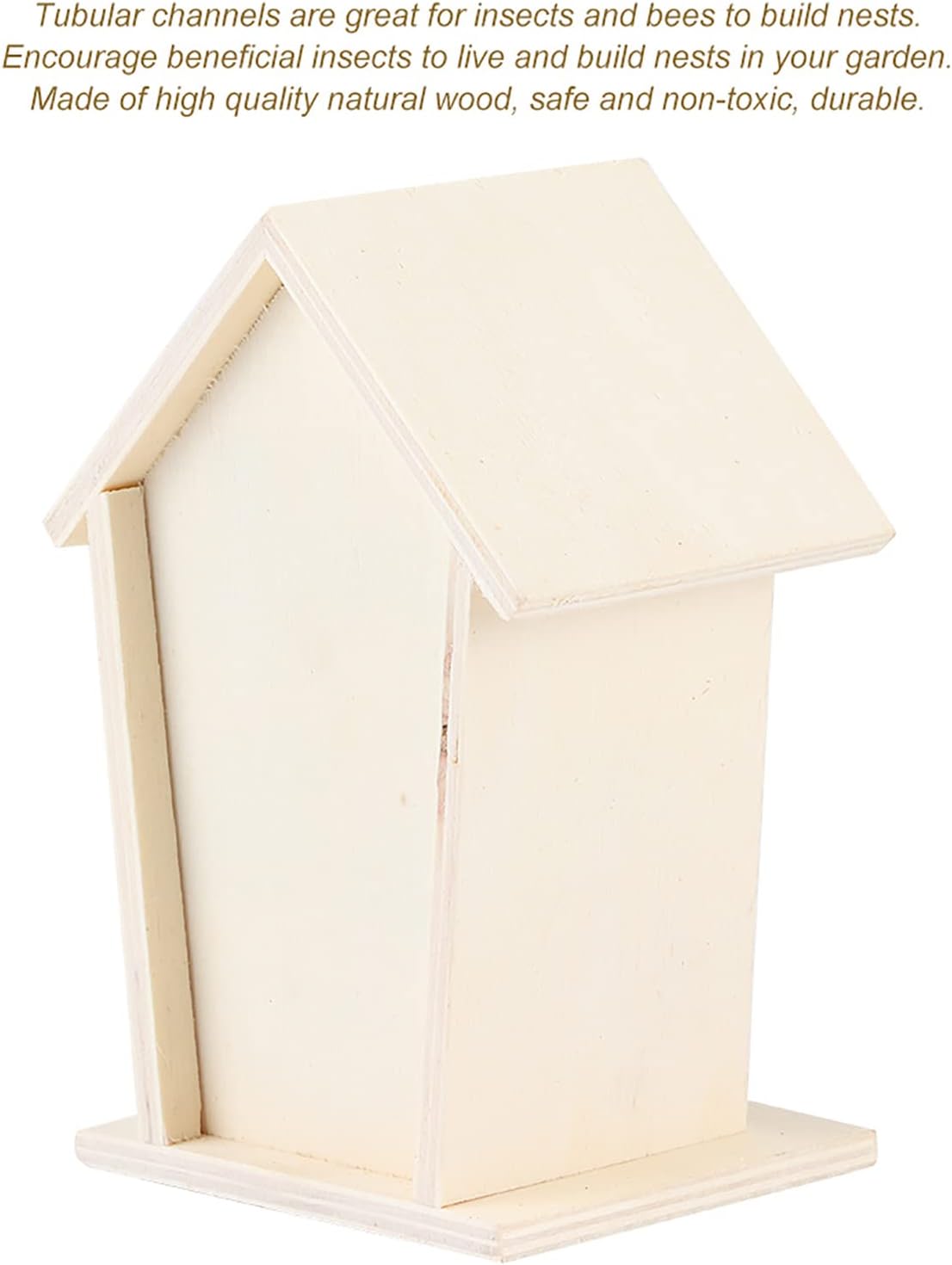 Fydun Caja de anidación de madera de la casa de la abeja de madera para la decoración del jardín al aire libre de madera de la casa de la abeja