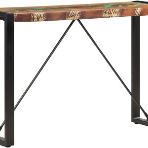 Mesa auxiliar con patas de taburete alto, mesa consola de 43.3 x 13.8 x 29.9 pulgadas, madera maciza recuperada, adecuada para pasillo, dormitorio, Mesa auxiliar con patas de taburete alto, mesa consola de 43.3 x 13.8 x 29.9 pulgadas, madera maciza recuperada, adecuada para pasillo, dormitorio,