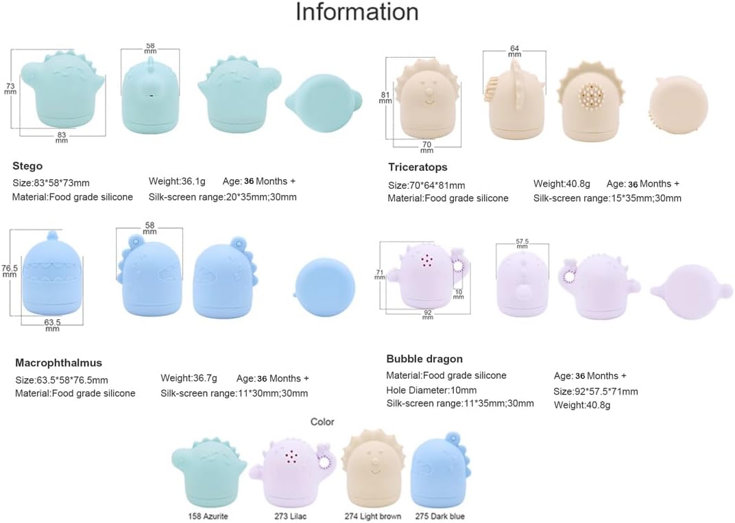 Juego de juguetes de baño sensoriales seguros para bebés y niños pequeños, juego de familia de dragones, sin BPA, de silicona de grado alimenticio,
