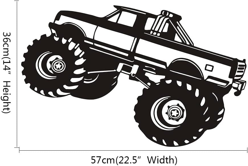 Calcomanías de pared de coche de camión grande, súper tamaño, SUV, súper camión, niños, dormitorio, sala de estar, decoración de pared, póster WS107