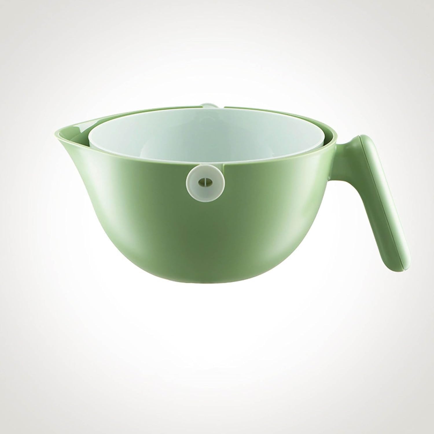 Juego de colador de cocina 2 en 1, colador de limpieza giratorio para verduras y frutas con asa, para frutas, verduras, pasta, fideos, cesta de