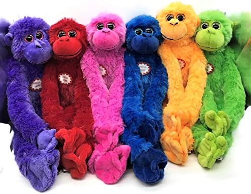 The Petting Zoo, Mono de peluche, juguetes de peluche para niñas y niños, juguete de peluche de mono colgante, arco iris de colores, 20 pulgadas