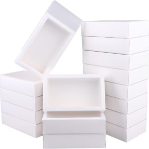 26 cajas rectangulares de papel kraft con tapa transparente, cajas de embalaje pequeñas de cartón para regalos de fiesta, dulces y manualidades, 6.5 26 cajas rectangulares de papel kraft con tapa transparente, cajas de embalaje pequeñas de cartón para regalos de fiesta, dulces y manualidades, 6.5