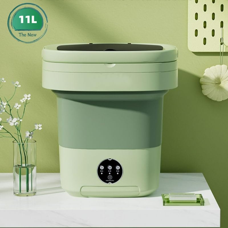 Potente lavadora portátil de 11L370 onzas, mini lavadora plegable para ropa de bebé, ropa interior, artículos pequeños, 3 modos – apartamento,