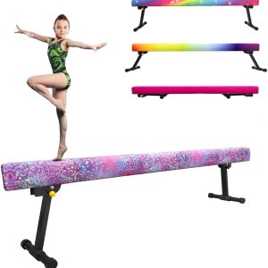 Viga de equilibrio ajustable y plegable de 8 pies, equipo de gimnasia de gamuza alto y bajo, no requiere herramientas, viga de gimnasia para Viga de equilibrio ajustable y plegable de 8 pies, equipo de gimnasia de gamuza alto y bajo, no requiere herramientas, viga de gimnasia para