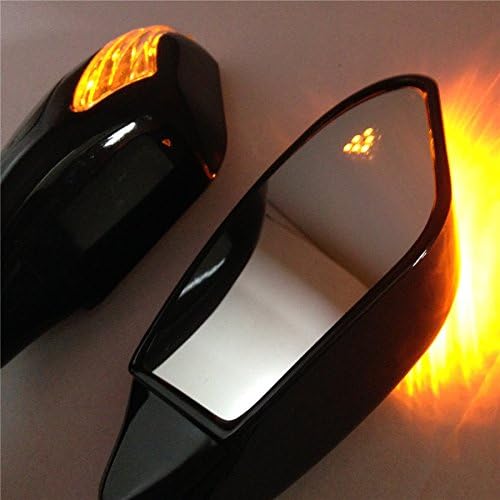 SMT-Gloss – Espejos laterales de señal de giro LED integrados color negro compatible con Suzuki GSXR 600750 GSXR 1000 1100 Hayabusa GSF 600S 1200