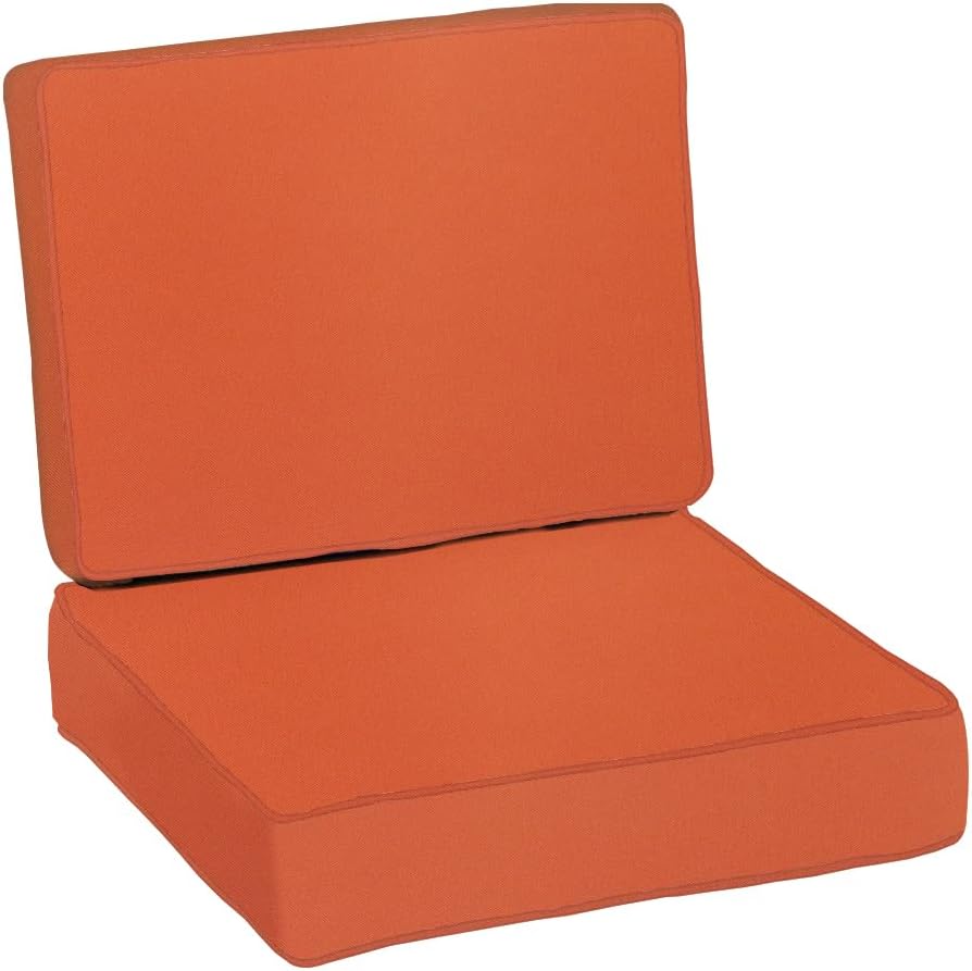 BELLRINO Juego de 2 fundas de cojín impermeables para patio al aire libre, 22 x 20 x 4 pulgadas, juego de 2 fundas de cojín decorativas para silla,