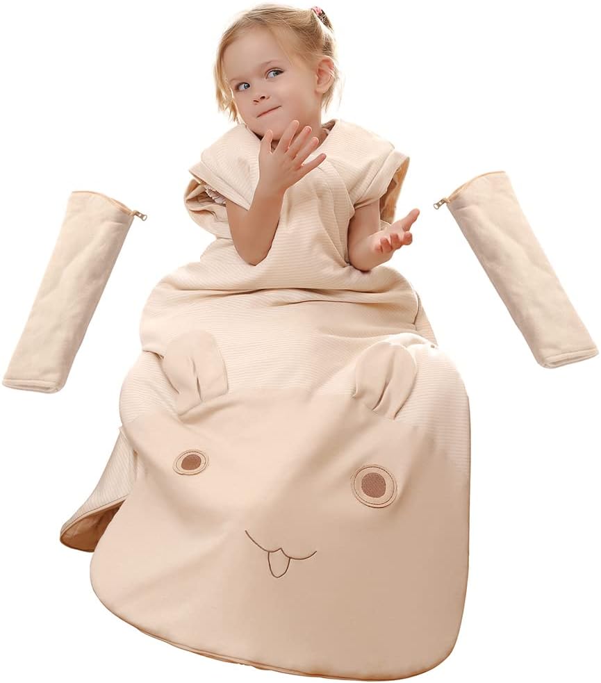 Saco de dormir con cremallera de 3 vías para bebé, niña, niño, unisex, saco de dormir para bebé, 100% algodón, TOG 2.5, manta portátil para bebé