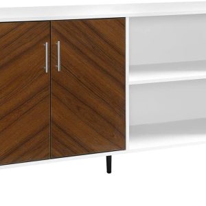 Walker Edison Caye – Consola moderna de 2 puertas, asimétrica, para televisores de hasta 65 pulgadas Walker Edison Caye – Consola moderna de 2 puertas, asimétrica, para televisores de hasta 65 pulgadas