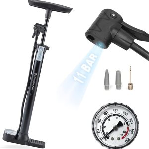 DANSI Bomba de piso para bicicleta con manómetro, bomba de bicicleta de piso con válvulas Presta y Schrader de alta presión 180 psi, bomba de aire DANSI Bomba de piso para bicicleta con manómetro, bomba de bicicleta de piso con válvulas Presta y Schrader de alta presión 180 psi, bomba de aire