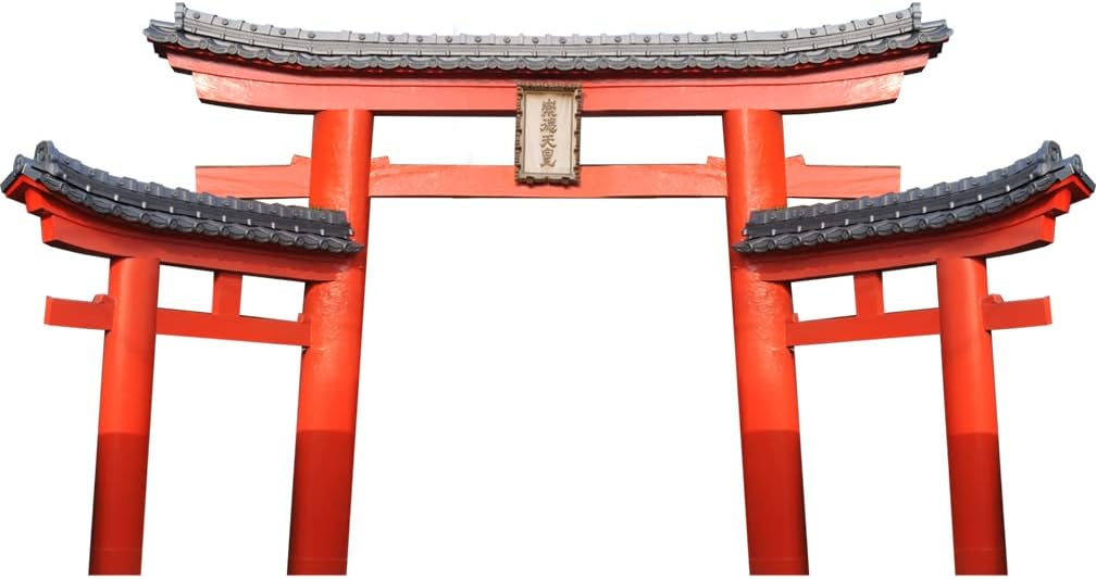 H13201 Torrii of Shiramine-gu Japón puerta de cartón japonés recortado en la parte trasera