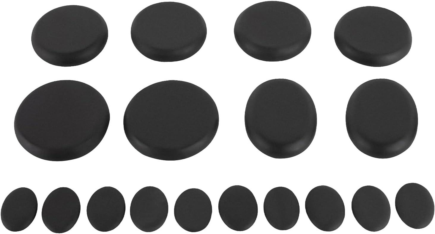 Eapmic Juego de 16 piedras calientes de basalto con piedras calientes, kit de piedras de masaje con caja calefactora para masaje corporal (incluye