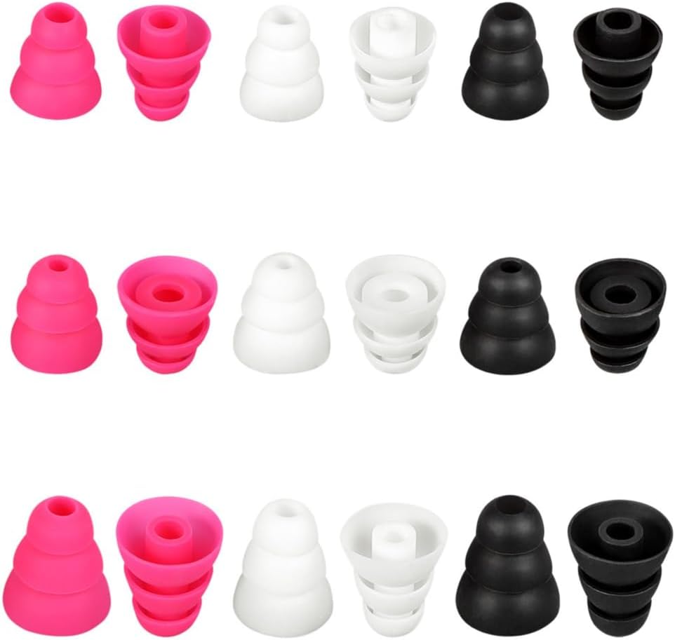 9 pares de puntas para auriculares de triple brida, puntas de repuesto para auriculares compatibles con auriculares de 0.150 in – 0.217 in de