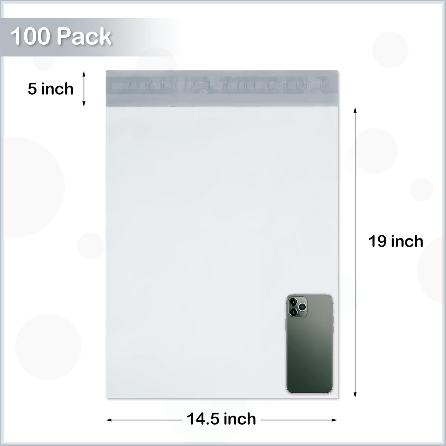 Sobres de polietileno de 14.5 x 19 pulgadas, paquete de 100 bolsas de envío autosellantes para pequeñas empresas, color blanco, impermeables y