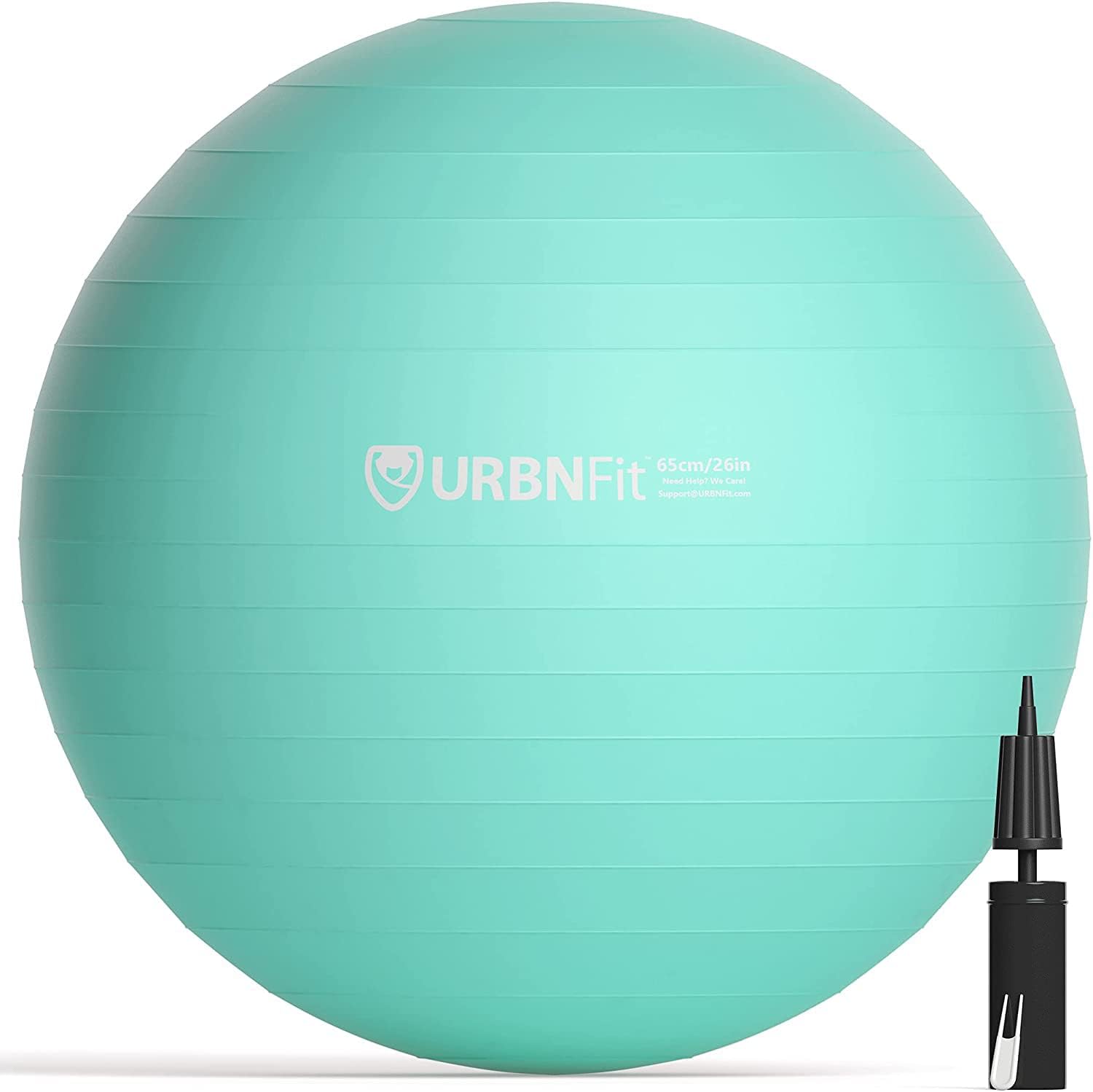 URBNFit – Pelota de ejercicio, entrenamiento y yoga en varios tamaños, pelota para embarazo y estabilidad, antiestallido, incluye bomba de inflado