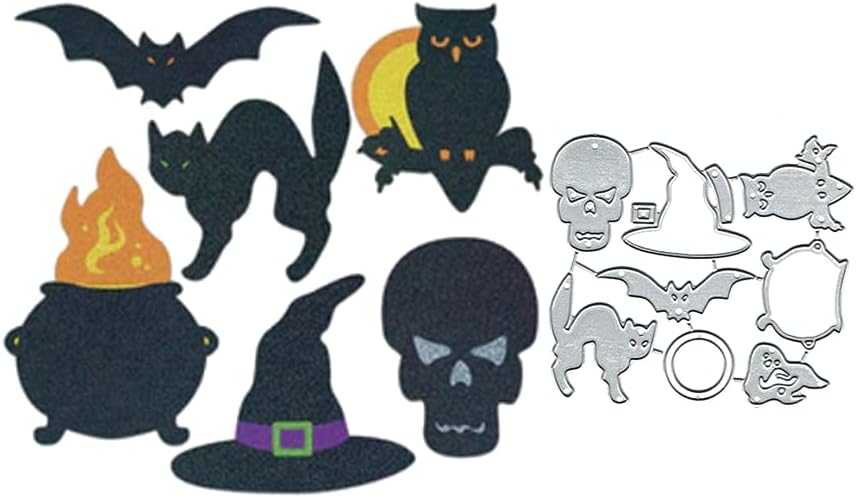 Juego de troqueles de metal para Halloween, troqueles de corte, troqueles de corte, tarjetas de papel, plantillas de corte para bricolaje,