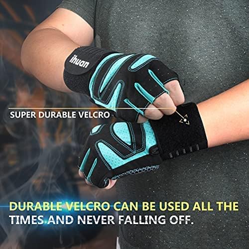 ihuan – Guantes de entrenamiento con ventilación para hombres y mujeres, protección completa de la palma de la mano para levantamiento de pesas,