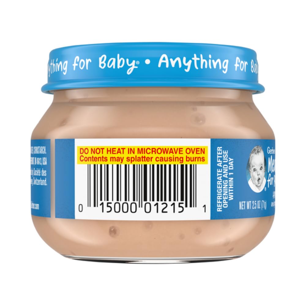 Gerber Mealtime for Baby 2nd Foods Tarro de comida para bebés, comida para bebés con puré sin OMG con nutrientes esenciales (jamón)