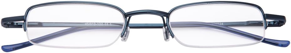 EYEGUARD 2 pares de lectores clásicos de bisagras de resorte en clip delgado de aluminio rígido portátil gafas de lectura