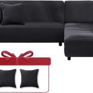 Miaotto Fundas de almohada de 17.7 x 17.7 in, en forma de L, con 2 fundas de almohada, reversible, elástica, para sofá, de 3 plazas y 3 plazas, Miaotto Fundas de almohada de 17.7 x 17.7 in, en forma de L, con 2 fundas de almohada, reversible, elástica, para sofá, de 3 plazas y 3 plazas,