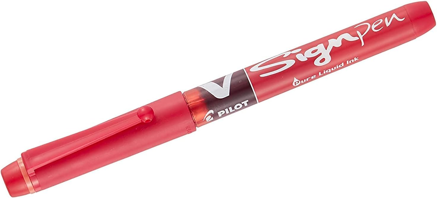 Pilot V Sign – Bolígrafo de tinta líquida con punta de 564 pulgadas, color rojo, bolígrafo individual